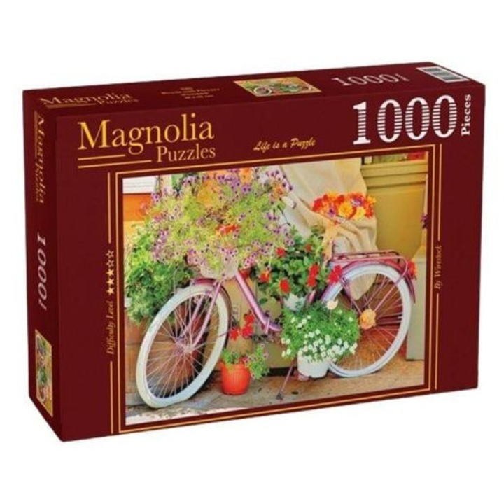 Puzzle Magnolia 1000 piese - Bicicleta cu flori (3502)