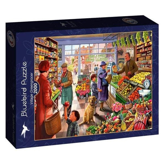 Puzzle Bluebird cu 2000 de piese - Village Greengrocer (90667