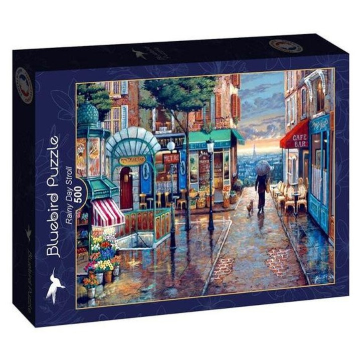 Puzzle Bluebird cu 500 de piese - Plimbare intr-o zi ploioasa (90902)