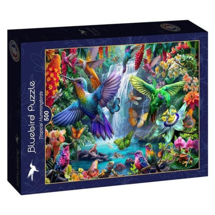 Puzzle Bluebird de 500 de piese - Colibri tropicali (90905)