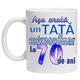Cana personalizata cu imprimeu "asa arata un tata extraordinar ", 70 ani, Alb, Ceramica, 330 ml, CRD PRINT