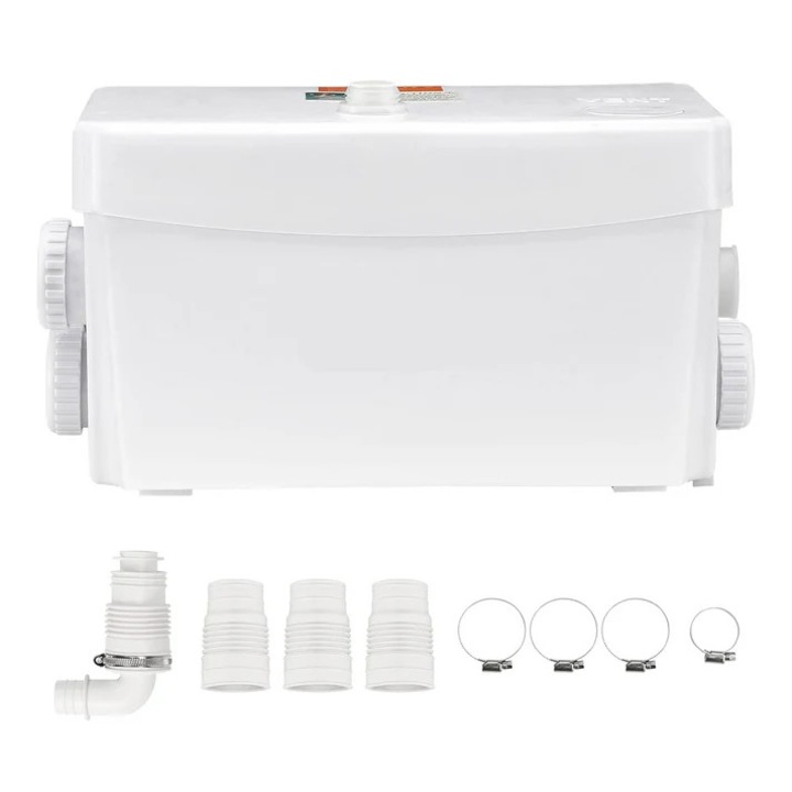 Daráló szivattyú 350W, 6000 l/h, 3 bemenet, 2 kimenet, fehér