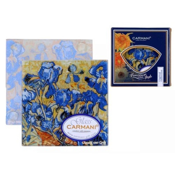 Suport pahar din sticla Carmani 10, 5x10, 5cm, Van Gogh: Irisi