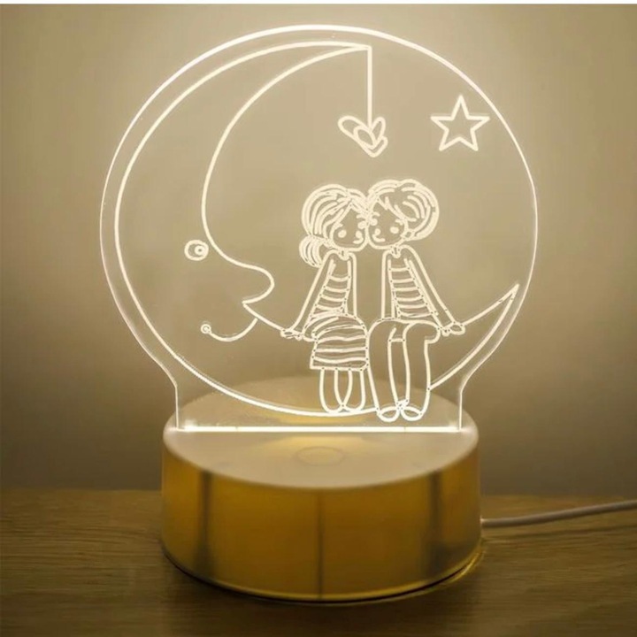 Lampa de Veghe 3D Baiat Fata cu USB