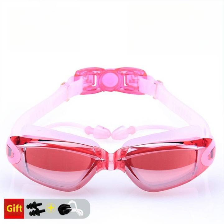 Set ochelari de inot Ronyes, protectie UV, PC/Silicon, roz