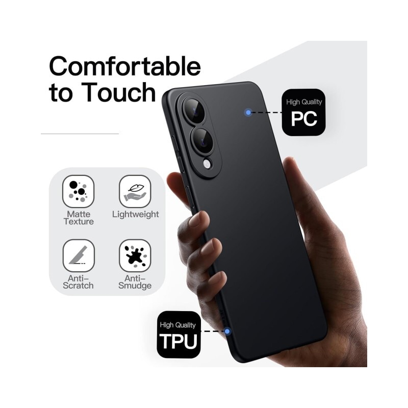Husa Upzz® Ultra Slim New Compatibila Cu Samsung Galaxy S25 Edge, Silicon Soft Slim, Protectie La Camera, Negru