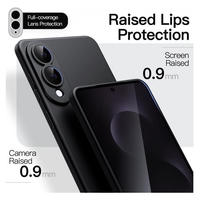 Husa Upzz® Ultra Slim New Compatibila Cu Samsung Galaxy S25 Edge, Silicon Soft Slim, Protectie La Camera, Negru