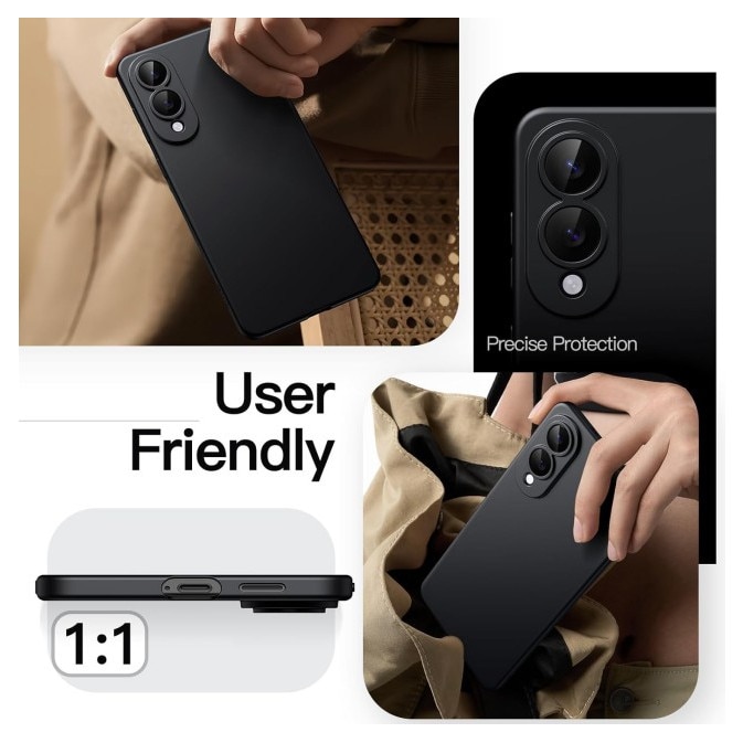 Husa Upzz® Ultra Slim New Compatibila Cu Samsung Galaxy S25 Edge, Silicon Soft Slim, Protectie La Camera, Negru