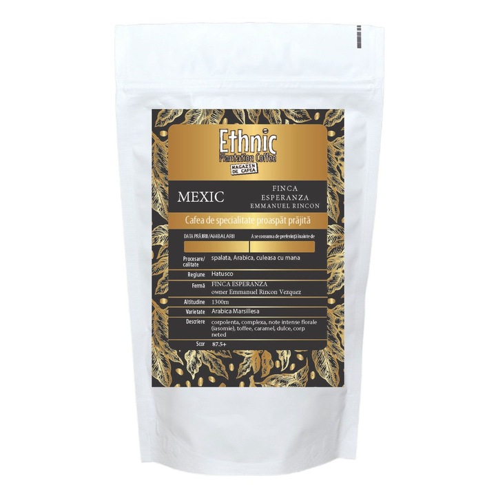 Cafea de specialitate Mexic Emmanuel Rincon La Esperanza, prajita boabe, Ethnic Plantation Coffee, 1Kg