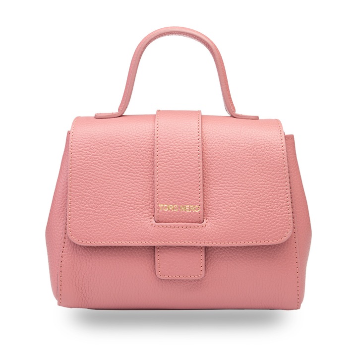 Geanta dama din piele naturala roz somon Ranya