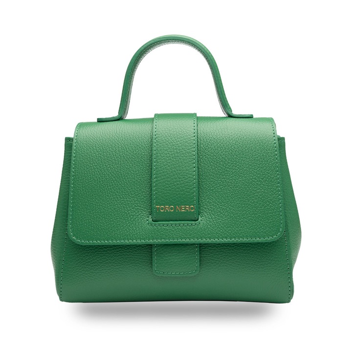 Geanta dama din piele naturala verde Ranya