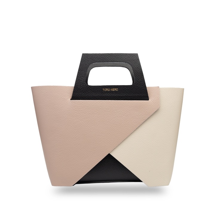 Geanta dama din piele naturala roz pal Sophia