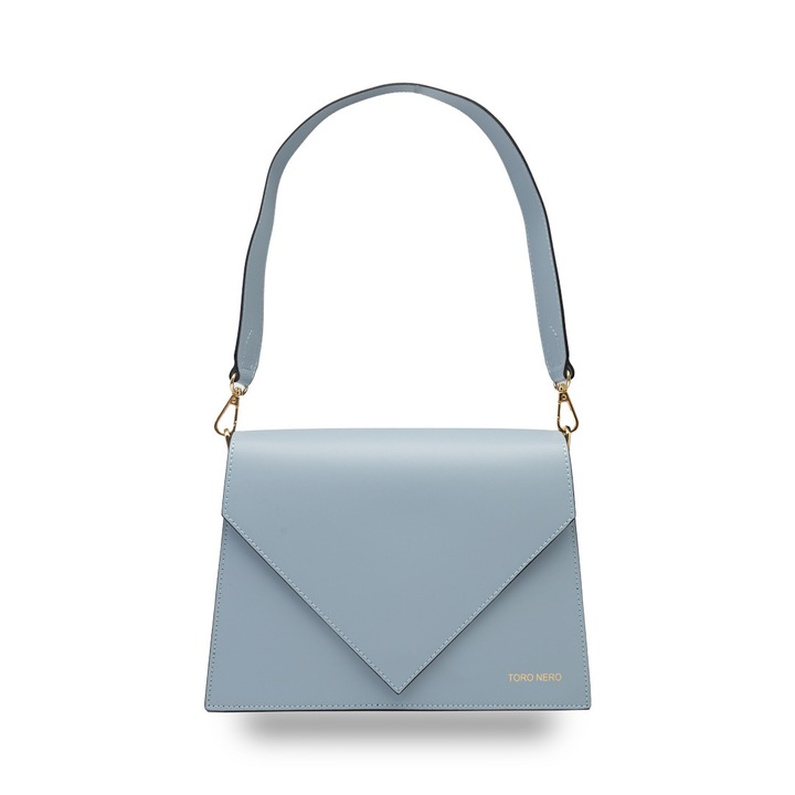 Geanta dama din piele naturala albastru Rebeca