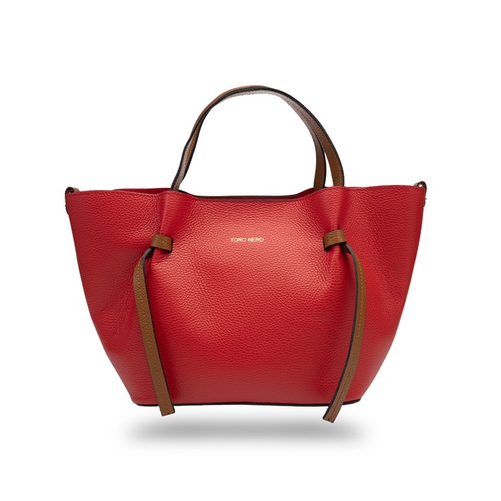 Geanta dama din piele naturala rosu Loretta