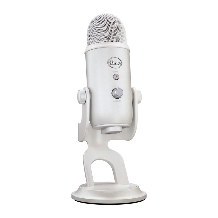 Геймърски микрофон Logitech G Blue Yeti Premium USB, еднопосочен, бял