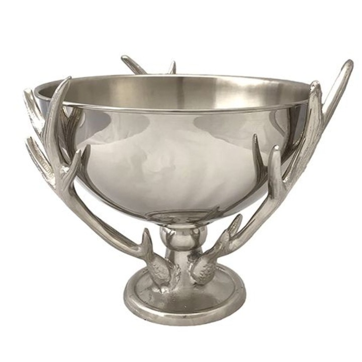 Купа за пунш, 36 см, декоративна неръждаема стомана, сребриста