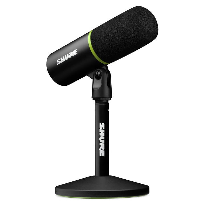 Shure MV6 Геймърски микрофон, динамичен, USB, USB-C, за стрийминг, Bluetooth