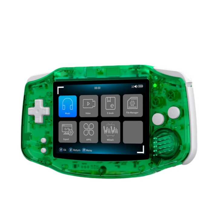 Consola portabila Anbernic RG34XX, emulatoare, 64GB, 3.4 inch LCD, 6000 jocuri, Verde Transparent
