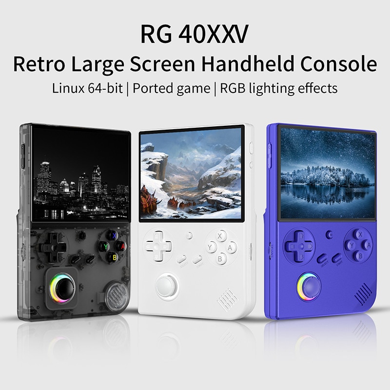 Consola portabila Anbernic RG40XX V, 64GB, Ecran 4 Inch IPS, 6000+ jocuri, Alb
