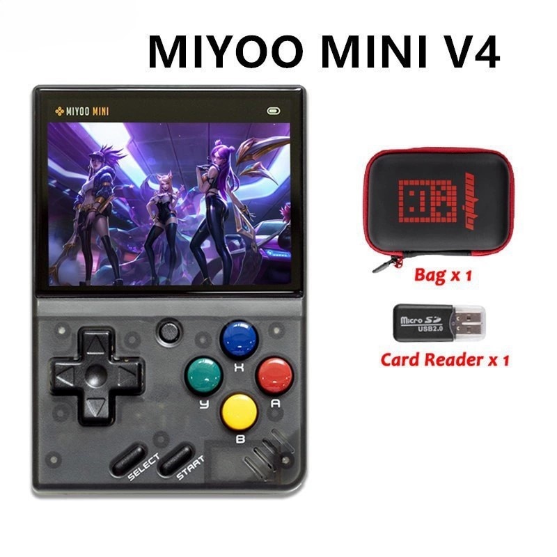 Consola portabila Miyoo Mini V4, 64GB, 2, 8 inch HD IPS, 5000 de