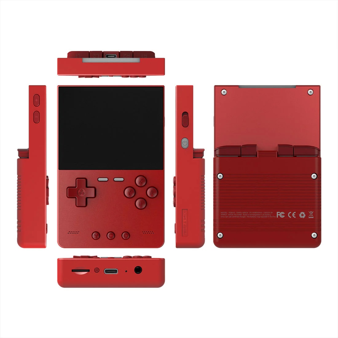 Consola retro TRIMUI Brick 64GB cu jocuri, quad core Cortex-A53 2.0GHz, 1GB RAM, IPS LCD 3.2" 1024x768 4:3, acumulator 3000 mAh, WiFi, Bluetooth, rosu, portabila