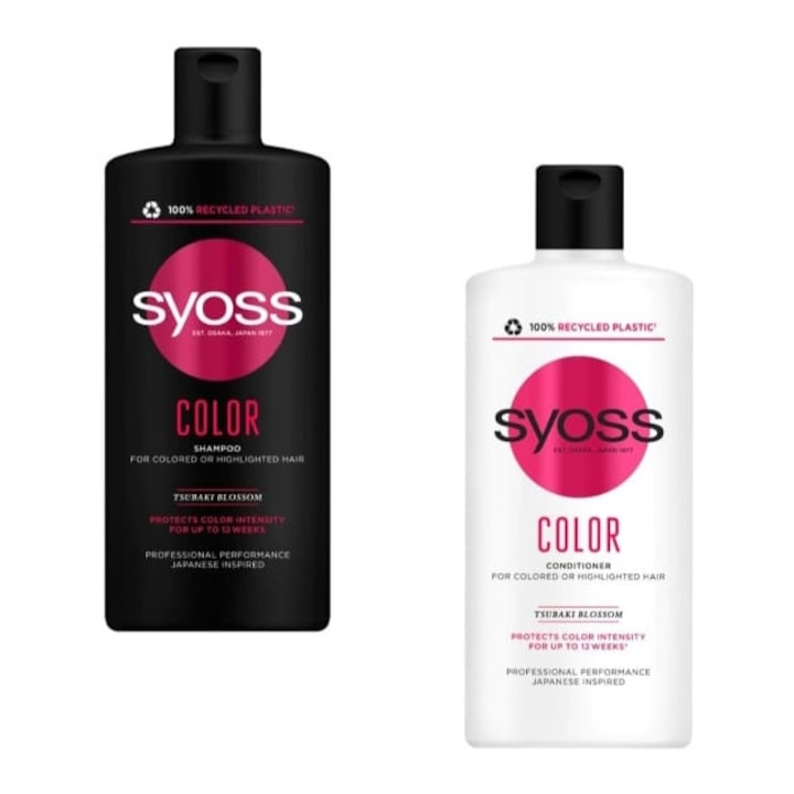 Pachet 1 x Sampon Syoss Color Protect pentru par vopsit, 440 ml 1 x Balsam Syoss Color Protect pentru par vopsit, 440 ml