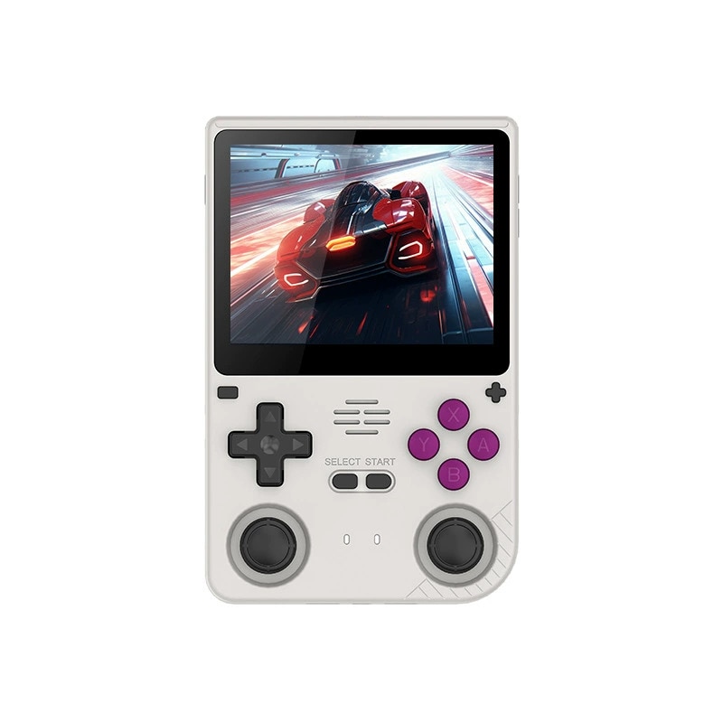 Consola portabila de jocuri Powkiddy V20, 3.5 Inch IPS, 64GB, 10 emulatoare, dual analog, 5000mAh, 10.000 jocuri, Gri