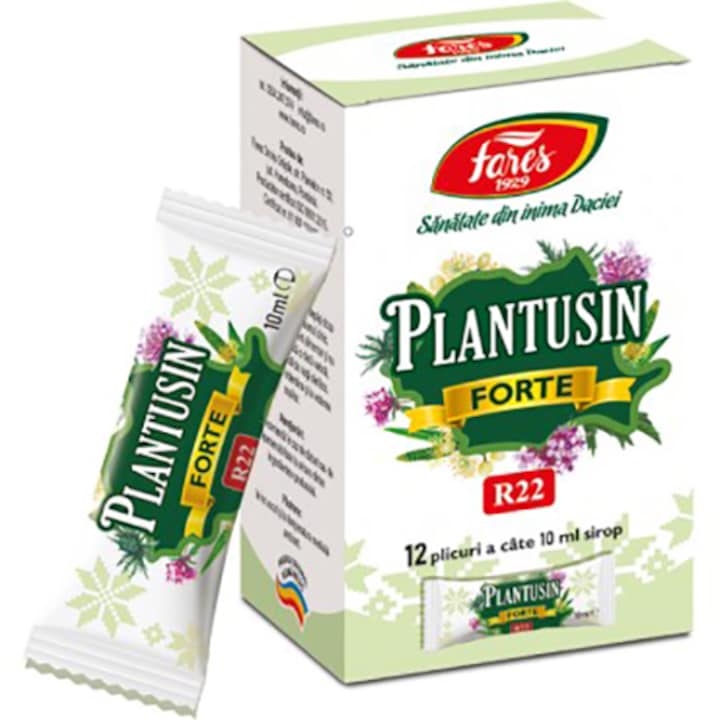 Sirop de tuse Plantusin forte, Fares, 12 plicuri, 10 ml