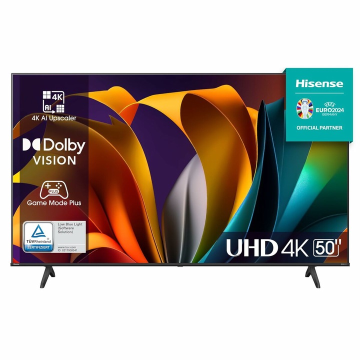 Телевизор Smart 50" Hisense 4K Ultra HD LED, черен, 3 HDMI, Bluetooth, Wi-Fi