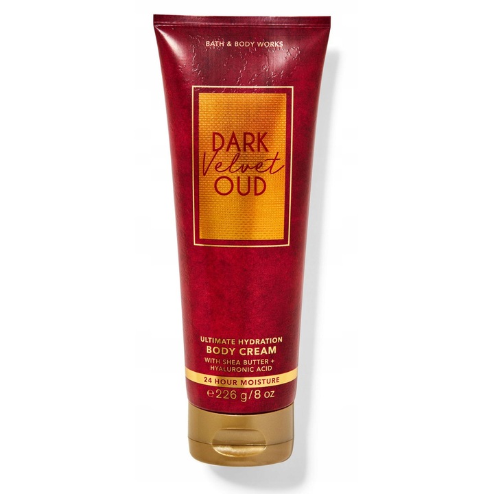 Testápoló krém, Bath & Body Works, Dark Velvet Oud, Nagy, 226 g, Hidratáló, Hosszantartó illat, Szín: bor, Tartalmaz shea vajat, aloe vajat, kakaóvajat