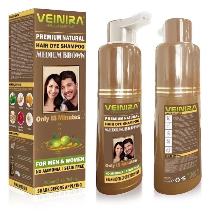 Sampon colorant, fara amoniac, Veinira, saten DESCHIS, instant, 200 ml