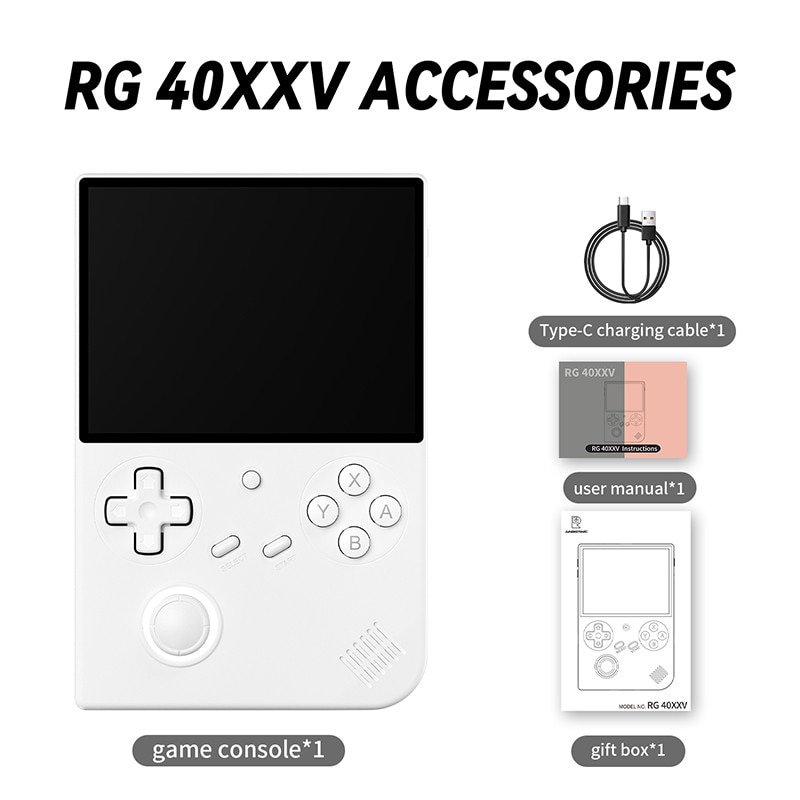 Consola portabila Anbernic RG40XX V, 64GB, Ecran 4 Inch IPS, 6000+ jocuri, Alb