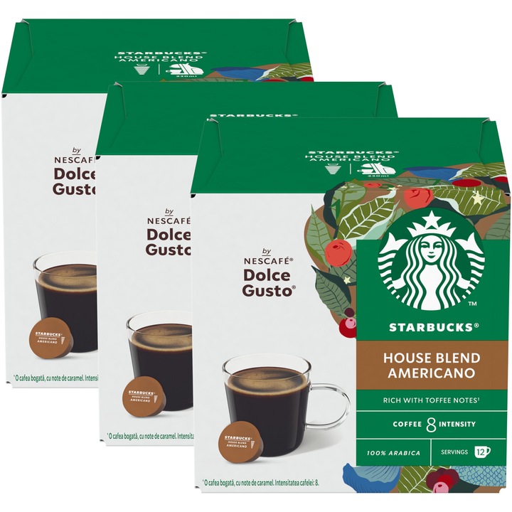Set 3 x Capsule NESCAFÉ Dolce Gusto Starbucks Veranda, 36 Capsule, 306g