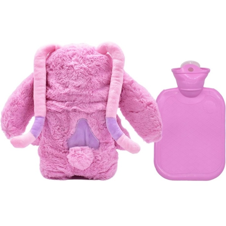 Termofor Lilo Copii 3+ - 18x30cm, Model Animalut cu Bumbac Hypoalergenic | Incalzitor Rapid pentru Maini/Pat/Abdomen | Capac Detasabil & Rezistent la Apa | Caldura Instanta 45°C | Fara Ftalati