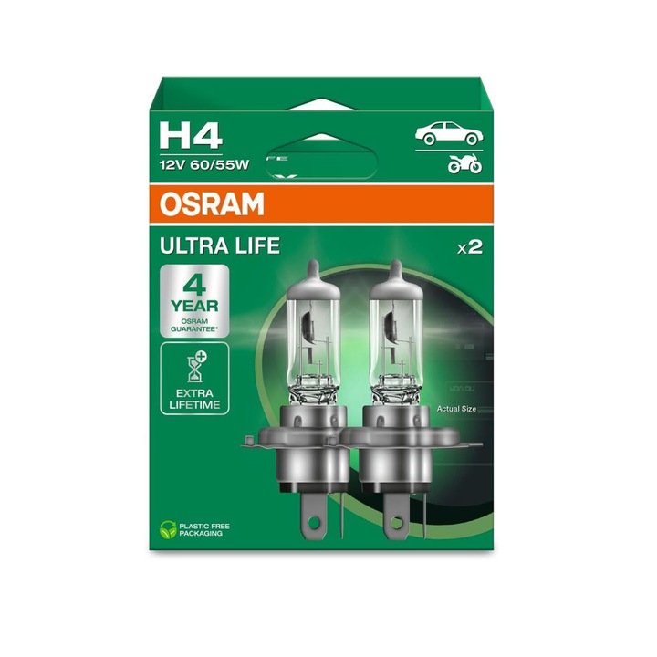 Комплект от 2 крушки Osram Ultra Life H4
