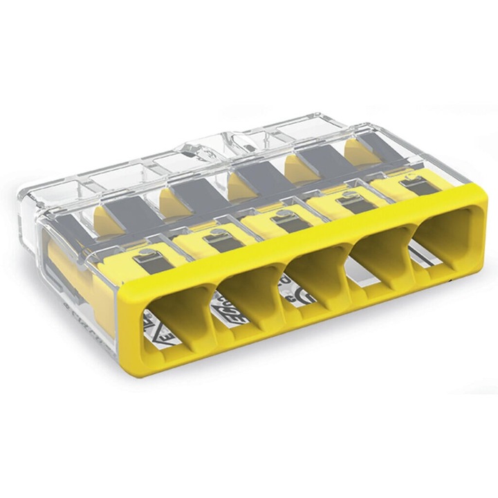 Conector de imbinare pentru conductori unifilari WAGO 2273 205 Max. 2, 5 mm² 1 BUC