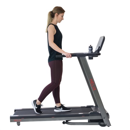 Banda de alergare TECHFIT HELIX, Putere Maxima: 2.5 CP, Inclinare Auto 12 nivele, Functie BODY FAT, Suprafata alergare: 125 x 42 cm, FIltru EMC