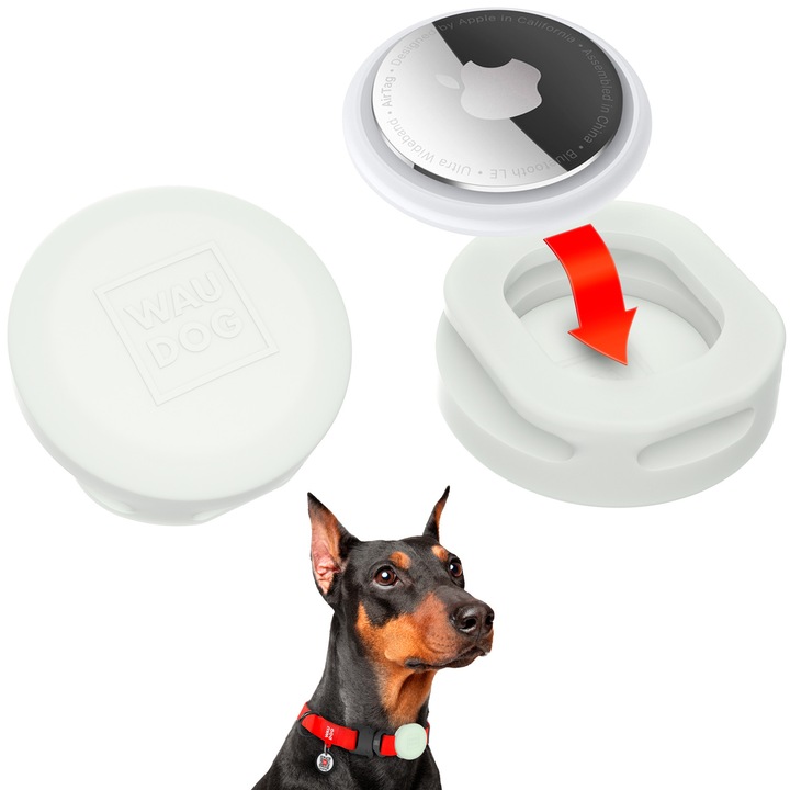 Capac AirTag pentru zgarzi si hamuri, silicon, WAUDOG Silicone, lumina-acumulare, W 15-35 mm