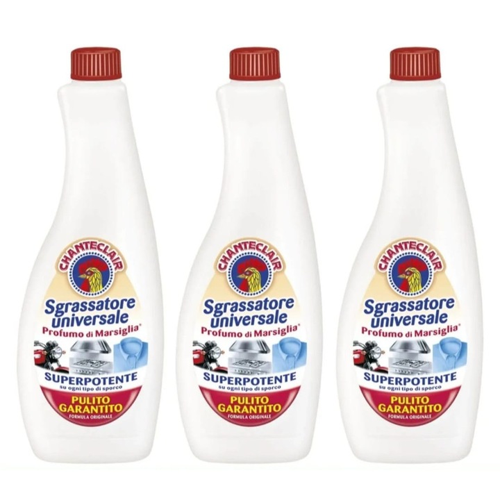 3 db-os csomag Univerzális zsíroldó utántöltő Marseille-lel, 600 ml
