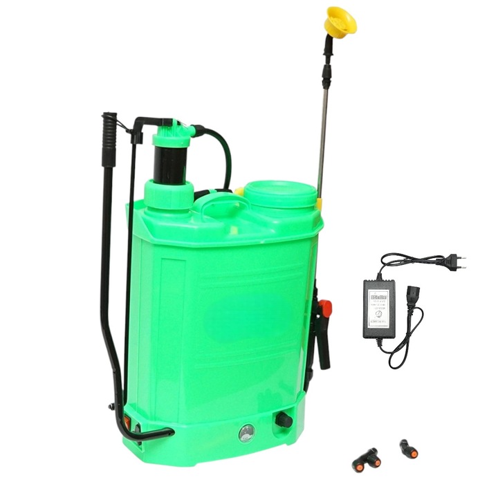 Pompa stropit pomi, vie, folosita in legumicultura, solar, sera, pe acumulator se incarca la 220V, posibilitate folosire si in modul manual