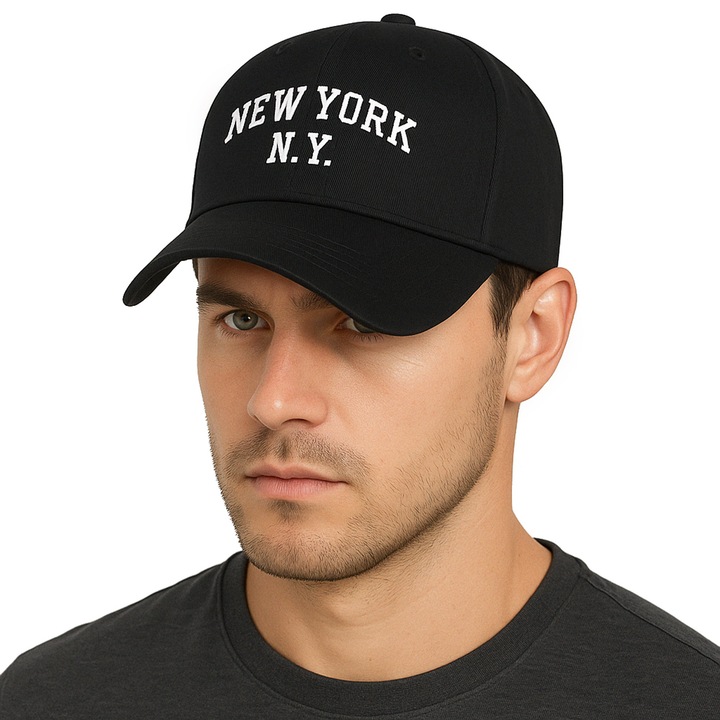 Uniszex baseball sapka, Moramo, 5282, Pamut, Snapback NY, Állítható, Fekete