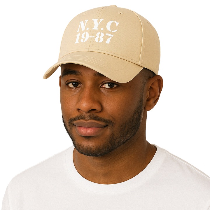 Uniszex baseball sapka, Moramo, 5279, Pamut, Snapback NYC, Állítható, Bézs