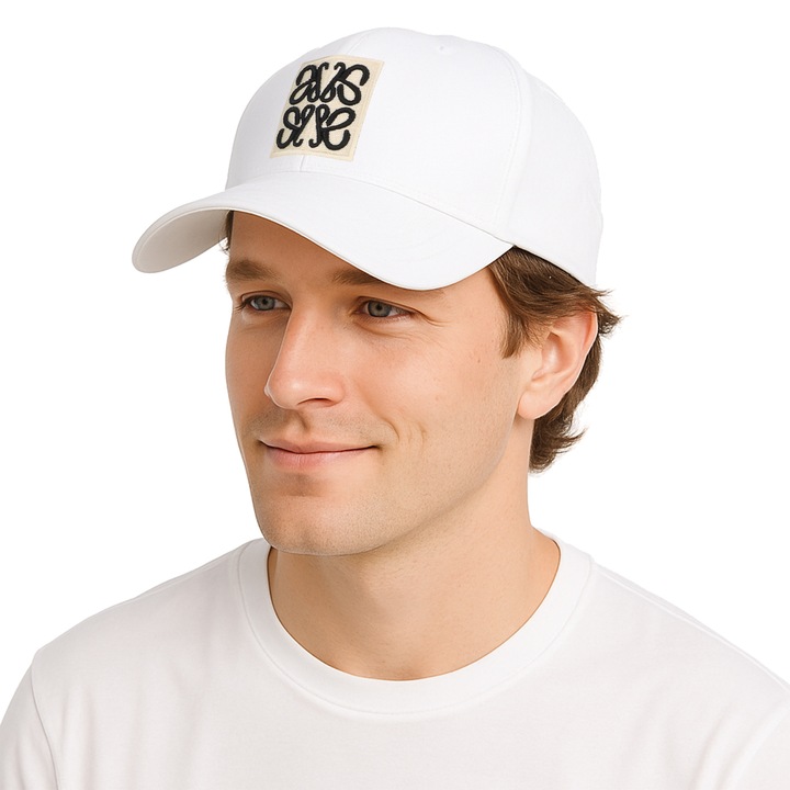 Унисекс бейзболна шапка, Moramo, 5257, Памук/Вискоза, Snapback, Регулируема, Бяла