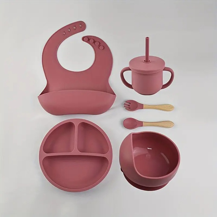 Set Hranire Bebelusi pentru Diversificare – Silicon Alimentar Fara BPA, Sigur si Ergonomic