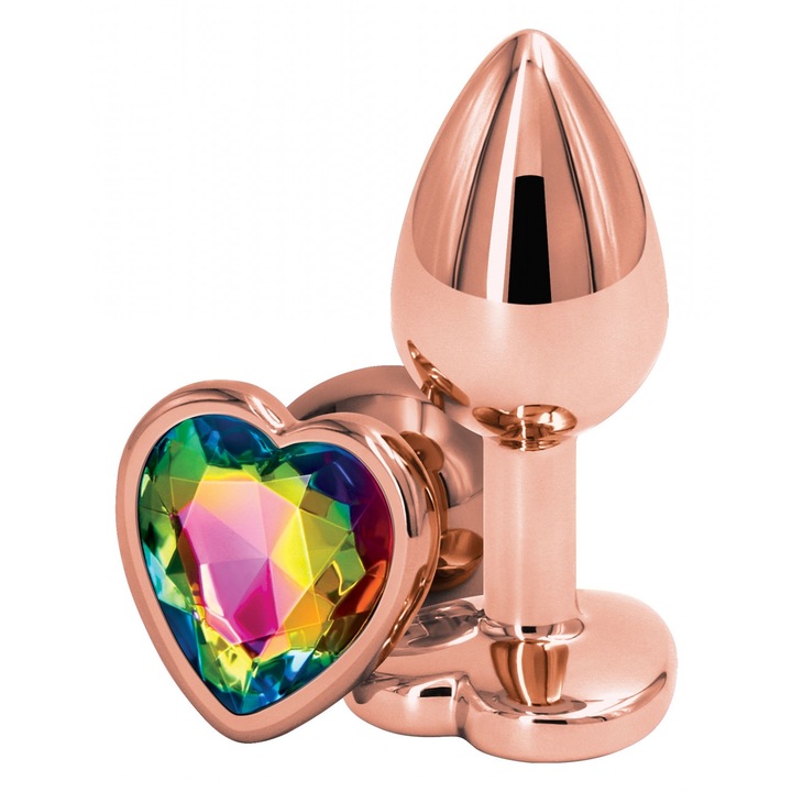 Anális dugó, ns novelties, rózsaszín arany szív, 7x3,3x3,3cm, többszínű