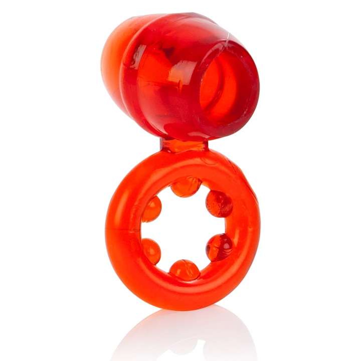 Пръстен за пенис CalExotics, Dual Support Magnum, червен, 3x4 см