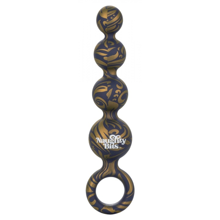 Анални мъниста CalExotics, силиконови, със златен дизайн