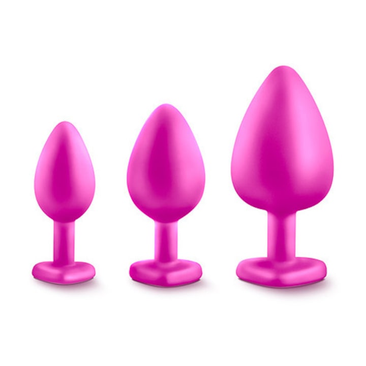 Blush Bling Plugs anál játékszer szett, 3 méret, rózsaszín, szilikon