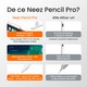 Stylus Pen Neez Pencil Pro®️ pentru tableta iPad Apple 2018–2026, Alternativa Apple Pencil, Pen iPad, Pix cu Palm Rejection, Tilt, Magnetic, Fast Charge USB-C (10 min) + Wireless Charge, Autonomie 11 ore, Fara Lag, Penite anti-zgarieturi, Bluetooth, Alb