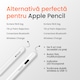 Stylus Pen Neez Pencil Pro®️ pentru tableta iPad Apple 2018–2026, Alternativa Apple Pencil, Pen iPad, Pix cu Palm Rejection, Tilt, Magnetic, Fast Charge USB-C (10 min) + Wireless Charge, Autonomie 11 ore, Fara Lag, Penite anti-zgarieturi, Bluetooth, Alb